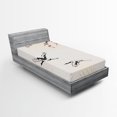 thumbnail image 1 of Ambesonne Japanese Fitted Sheet, Cherry Trees in Spring, Twin XL Size, Red Grey Ecru, 1 of 3