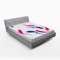 thumbnail image 1 of Ambesonne Japanese Fitted Sheet, Fish Yin Yang, Queen Size, Pink Blue, 1 of 2