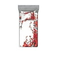 thumbnail image 1 of Ambesonne Japanese Fitted Sheet & Pillow Sham Set, Blossom Cherry Sakura, Twinxl, Red and Brown, 1 of 2