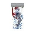 thumbnail image 1 of Ambesonne Japanese Fitted Sheet & Pillow Sham Set, Carp on Flag, Twinxl, White, 1 of 2