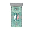 thumbnail image 1 of Ambesonne Japanese Fitted Sheet & Pillow Sham Set, Dolphin Couple, Twin, Green Pink, 1 of 2