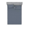 thumbnail image 1 of Ambesonne Japanese Fitted Sheet & Pillow Sham Set, Floral Checked Tile, Queen, Dark Blue Grey, 1 of 3