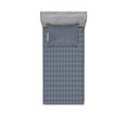 thumbnail image 1 of Ambesonne Japanese Fitted Sheet & Pillow Sham Set, Geometric Floral Motif, Twinxl, Charcoal Grey Dark Blue, 1 of 2