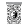 thumbnail image 1 of Ambesonne Japanese Fitted Sheet & Pillow Sham Set, Mandala Vintage Boho, Full, Black White, 1 of 2
