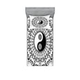 thumbnail image 1 of Ambesonne Japanese Fitted Sheet & Pillow Sham Set, Mandala Vintage Boho, Twinxl, Black White, 1 of 2
