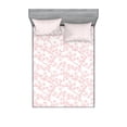 thumbnail image 1 of Ambesonne Japanese Fitted Sheet & Pillow Sham Set, Spring Cherry Flourish, Full, Coral White, 1 of 2