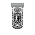 thumbnail image 1 of Ambesonne Japanese Fitted Sheet & Pillow Sham Set, Ying Yang Black White, Twinxl, Black White, 1 of 2