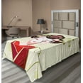 thumbnail image 1 of Ambesonne Japanese Flat Sheet, Geisha Woman Portrait, TwinXL Size, Green Red Pale Yellow, 1 of 1