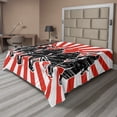 thumbnail image 1 of Ambesonne Japanese Flat Sheet, Samurai Ninja Retro, Full Size, Red Black, 1 of 1