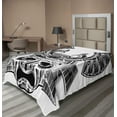 thumbnail image 1 of Ambesonne Japanese Flat Sheet, Vintage Japan, Twin Size, White Black, 1 of 1