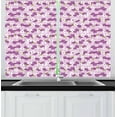 thumbnail image 1 of Ambesonne Japanese Kitchen Curtains, Cherry Branches Bloom, 55"x45", Lilac White Green, 1 of 1