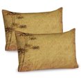 thumbnail image 1 of Ambesonne Japanese Pillow Sham 2 Pack, Branches Art Grunge Design, 36"x20", Apricot and Olive Green, 1 of 3