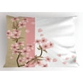 thumbnail image 1 of Ambesonne Japanese Pillow Sham, Romantic Sakura Blooms, 26" X 20", Sand Brown Pale Pink, 1 of 2