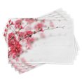 thumbnail image 1 of Ambesonne Japanese Place Mats Set of 4, Cherry Blossoms Misty, Standard Size, Hot Pink White, 1 of 6