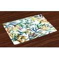 thumbnail image 1 of Ambesonne Japanese Place Mats Set of 4, Colorful Watercolor Leaves, Standard Size, Multicolor, 1 of 5