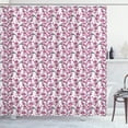 thumbnail image 1 of Ambesonne Japanese Print Shower Curtain, Cherry Branch Flora, 69"Wx84"L, Dark Coral Blue Violet, 1 of 4