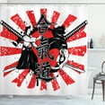 thumbnail image 1 of Ambesonne Japanese Shower Curtain, Ai o Samurai Fight, 69"Wx70"L, Orange Black White, 1 of 5