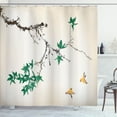 thumbnail image 1 of Ambesonne Japanese Shower Curtain, Coral Hues Cherry Blossoms, 69"Wx70"L, Jade Green, 1 of 4