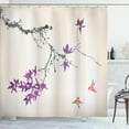 thumbnail image 1 of Ambesonne Japanese Shower Curtain, Coral Hues Cherry Blossoms, 69"Wx70"L, Pale Fuchsia, 1 of 4