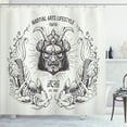 thumbnail image 1 of Ambesonne Japanese Shower Curtain, Samurai Koi, 69"Wx84"L, Coconut Grey, 1 of 5