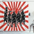 thumbnail image 1 of Ambesonne Japanese Shower Curtain, Samurai Ninja Retro, 69"Wx75"L, Red Black, 1 of 5