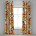 thumbnail image 1 of Ambesonne Japanese Spring Grommet Curtain, Asian Sakuras Print, 50"x84", Vermilion Pistachio Green, 1 of 1