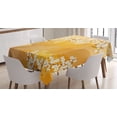 thumbnail image 1 of Ambesonne Japanese Tablecloth Rectangular Table Cover, Cherry Blossoms Layout, 52"x70", Marigold and Cream, 1 of 4