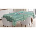 thumbnail image 1 of Ambesonne Japanese Tablecloth Rectangular Table Cover, Dolphin Couple, 60"x90", Green Pink, 1 of 4
