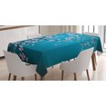 thumbnail image 1 of Ambesonne Japanese Tablecloth Rectangular Table Cover, Sakura Bloom Pattern, 60"x84", Petrol Blue Pale Pink, 1 of 4