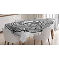thumbnail image 1 of Ambesonne Japanese Tablecloth Rectangular Table Cover, Ying Yang, 52"x70", Black White, 1 of 4