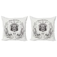 thumbnail image 1 of Ambesonne Japanese Throw Pillow Cover 2 Pack, Samurai Koi, 20", Coconut Grey, 1 of 2