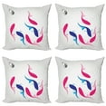 thumbnail image 1 of Ambesonne Japanese Throw Pillow Cover 4 Pack, Fish Yin Yang, 24", Pink Blue, 1 of 5