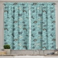 thumbnail image 1 of Ambesonne Japanese Wave Kitchen Curtains, Sea Dragon, 55"x45", White Teal and Grey, 1 of 1