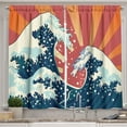 thumbnail image 1 of Ambesonne Japanese Wave Kitchen Curtains, Sunset Surf Water, 55"x39", Multicolor, 1 of 2