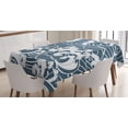 thumbnail image 1 of Ambesonne Japanese Wave Tablecloth Rectangular Table Cover, River Storm Retro, 60"x90", Slate Blue White, 1 of 4