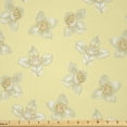 thumbnail image 1 of Ambesonne Jasmine Fabric by the Yard Microfiber, Pastel Romance Petals Bloom, 5 Yards, Pale Yellow Pale Khaki, 1 of 2