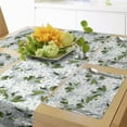 thumbnail image 1 of Ambesonne Jasmine Table Runner & Placemats, Pastel Botany Garden Art, Placemat 4 pcs + Runner 14"x72", Purpleblue Olive Green, 1 of 2