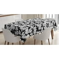 thumbnail image 1 of Ambesonne Jasmine Tablecloth Rectangular Table Cover, Blossoming Jasmine Pattern, 60"x90", Charcoal Grey and White, 1 of 3