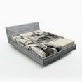 thumbnail image 1 of Ambesonne Jazz Fitted Sheet, River Bank Palm Trees, Full Size, Beige Black, 1 of 3