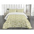 thumbnail image 1 of Ambesonne Jazz Music Quilted Bedspread Set 3 Pcs, Doodle Equipment, Queen Size, Blush Khaki and Beige, 1 of 5