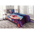 thumbnail image 1 of Ambesonne Jazz Quilted Bedspread Set 2 Pcs, Singer Woman Performance, Twin Size, Blue Purple Red, 1 of 3