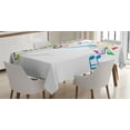thumbnail image 1 of Ambesonne Jazz Tablecloth Rectangular Table Cover, Festival Music Notes, 52"x70", Orange Green Red, 1 of 3