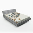 thumbnail image 1 of Ambesonne Jellyfish Fitted Sheet, Boho Feather Shells Fish, Full Size, Grey Beige Brown, 1 of 2