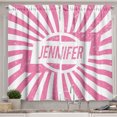 thumbnail image 1 of Ambesonne Jennifer Kitchen Curtains, Retro American Lady Name, 55"x39", Pale Pink and White, 1 of 3