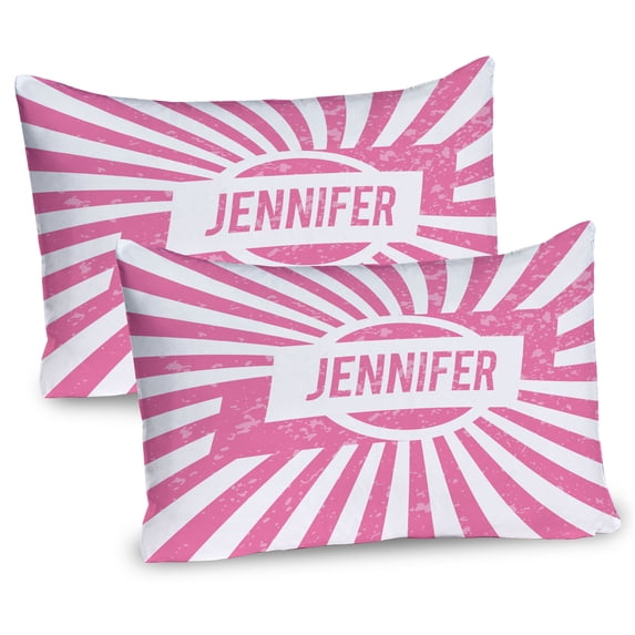 Ambesonne Jennifer Pillow Sham 2 Pack, Retro American Lady Name, 26"x20", Pale Pink and White