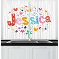 thumbnail image 1 of Ambesonne Jessica Kitchen Curtains, Retro Colorful Motifs, 55"x39", Multicolor, 1 of 3