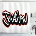 thumbnail image 1 of Ambesonne Jonathan Shower Curtain, Teenage Boys Name, 69"Wx70"L, Vermilion White, 1 of 3