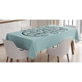 thumbnail image 1 of Ambesonne Joy Tablecloth Rectangular Table Cover, Peace Love Joy Lettering, 60"x90", Turquoise and Black, 1 of 4