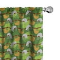 thumbnail image 1 of Ambesonne Jungle Window Curtains, Lazybones With Branch Print, Each 28" W x 95" L, Olive Green Dark Yellow, 1 of 4