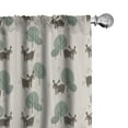 thumbnail image 1 of Ambesonne Jungle Babies Curtains, Forest Deer Tree Art, Pair of 28"x95", Pale Sage Green and Sepia, 1 of 4